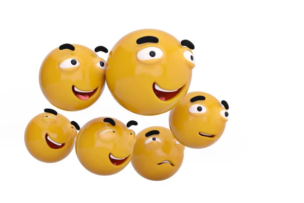 Emojis εικόνες με εκφράσεις προσώπου κοινωνικών μέσων μαζικής ενημέρωσης έννοια μόνωσ — Φωτογραφία Αρχείου