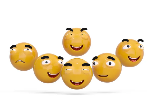 Ícones Emojis com expressões faciais isolat conceito de mídia social — Fotografia de Stock