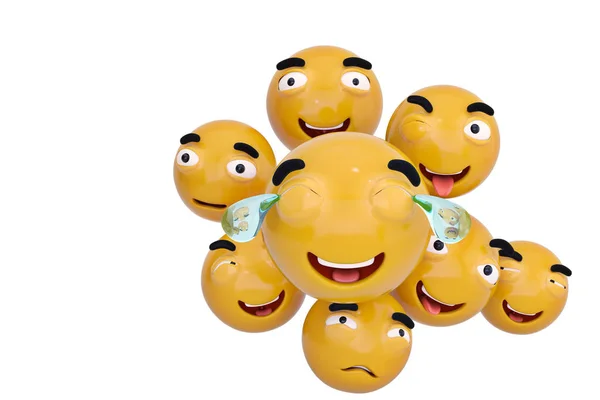 Emojis εικόνες με εκφράσεις προσώπου κοινωνικών μέσων μαζικής ενημέρωσης έννοια μόνωσ — Φωτογραφία Αρχείου