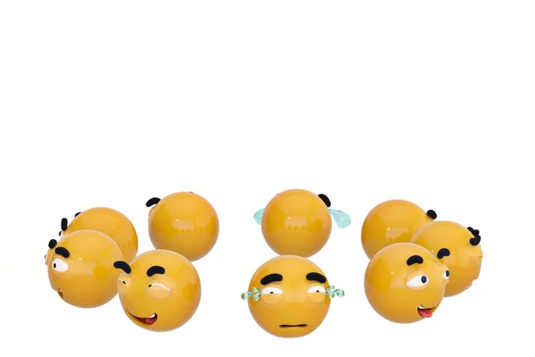 Emojis-Symbole mit Gesichtsausdrücken Social-Media-Konzept isolat — Stockfoto
