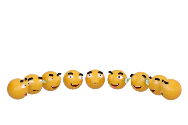 Emojis εικόνες με εκφράσεις προσώπου κοινωνικών μέσων μαζικής ενημέρωσης έννοια μόνωσ — Φωτογραφία Αρχείου