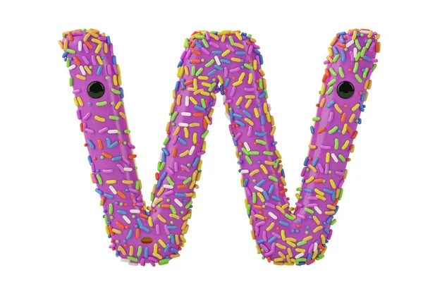 Мультяшна літера пончиків на білому тлі, 3D ілюстрація — стокове фото