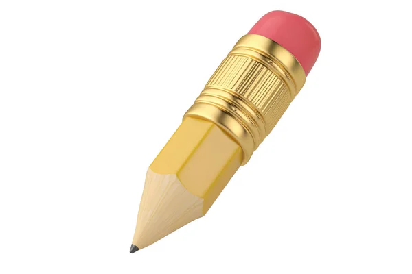 Big pencil with the brain on white background.3D illustration. — Stock Photo, Image