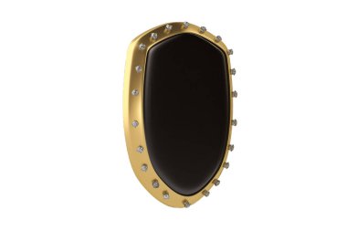 Elmas altın shield.3d resimde üzerinde kırpma.
