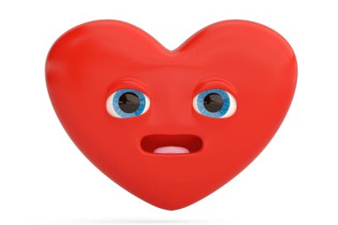 Kalp emoji.3d çizim ile sürpriz kalp ifade.