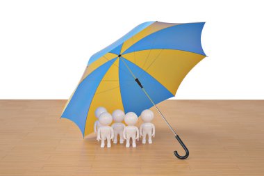 Umbrella.3d resimde altında beş charactern.