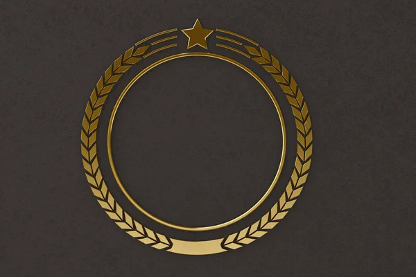 Gold star és a búza logo.3d illusztráció. — Stock Fotó