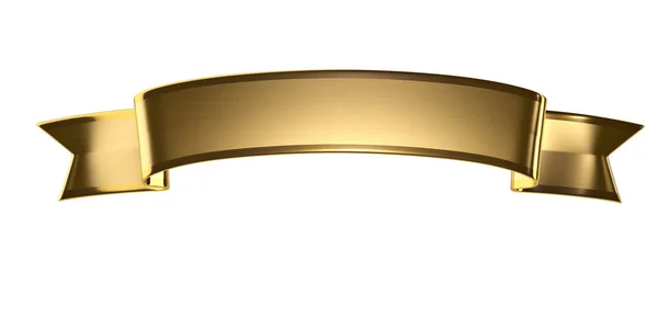 Golden ribbon on white background.3D illustration — Stock Photo, Image