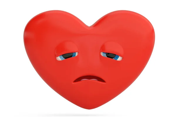 Zklamaná srdce smajlík s srdce emoji.3d obrázek. — Stock fotografie