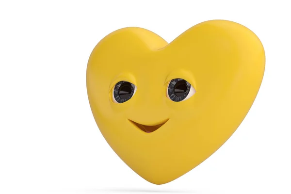 심장 심장 emoji.3d 일러스트 이모티콘 미소. — 스톡 사진