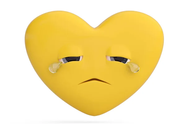 심장 emoji.3d 일러스트와 함께 우는 마음 이모티콘. — 스톡 사진