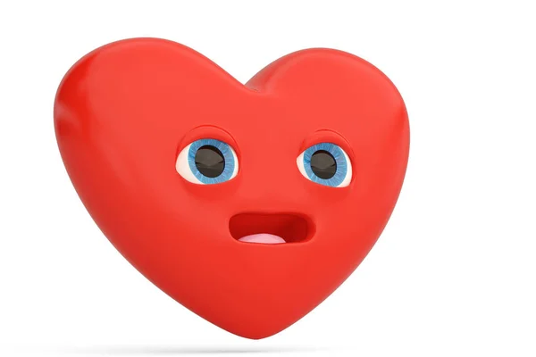 놀란된 심장 심장 emoji.3d 일러스트 이모티콘. — 스톡 사진