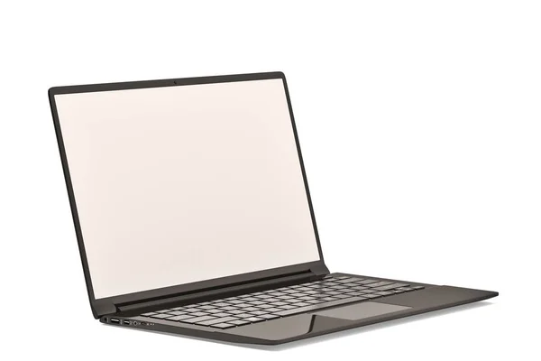 Una computadora portátil sobre fondo blanco.Ilustración 3D . — Foto de Stock