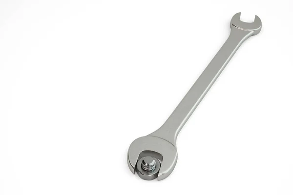 Tuerca de metal e ilustración wrench.3D . —  Fotos de Stock
