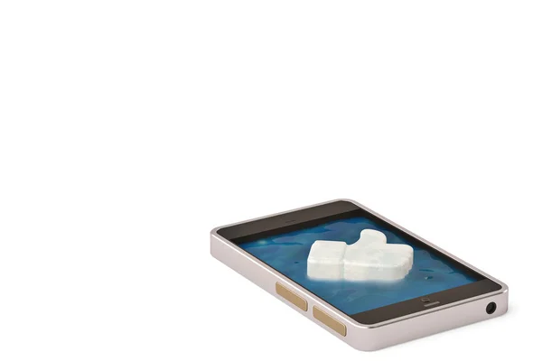 Isen som ikon på mobila phone.3d illustration. — Stockfoto
