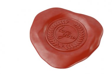 Kırmızı mum seal.3d illüstrasyon seviyorum.
