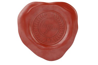 Kırmızı mum seal.3d illüstrasyon seviyorum.