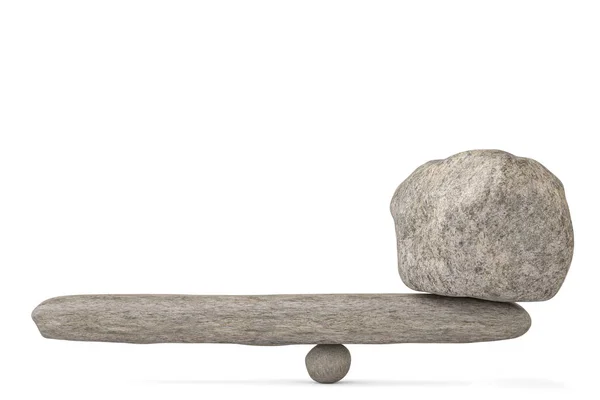 Big stone stability balancing stones on white background.3D illu — Stock Photo, Image