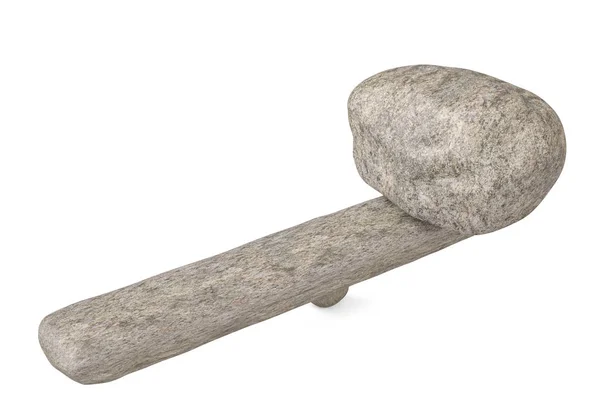 Piedra grande estabilidad equilibrio piedras sobre fondo blanco.3D illu —  Fotos de Stock
