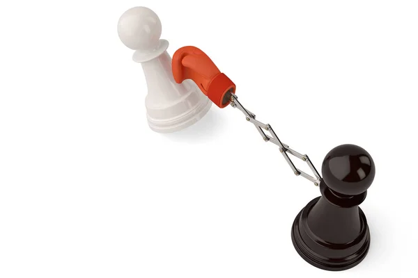 Arma segreta concetto di business con una pedina di scacchi scherzo boxe glo — Foto Stock
