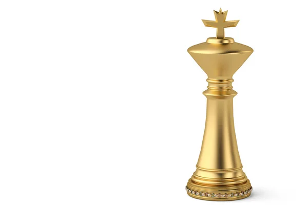 Lüks satranç altın Kral üzerinde beyaz background.3d illüstrasyon. — Stok fotoğraf