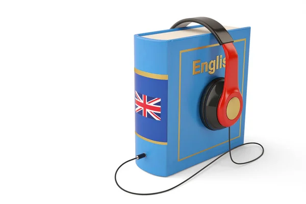 Apprendre les langues livres audio en ligne livres de concepts et écouteurs — Photo