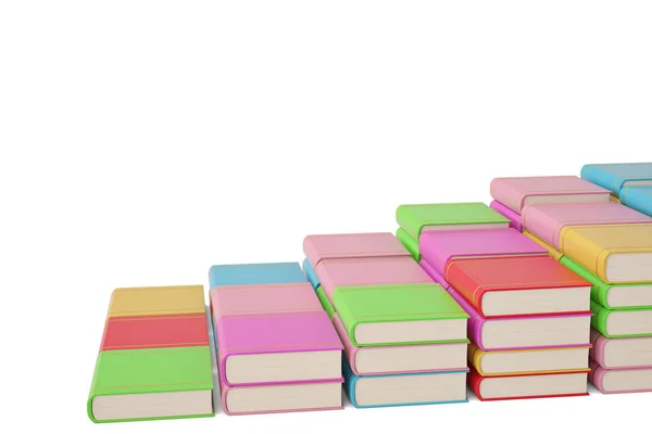Scale colorate per libri, illustrazione 3D . — Foto Stock