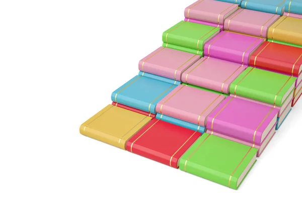 Kleurrijke boek trappen, 3d illustratie. — Stockfoto
