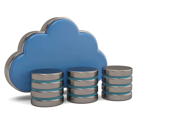 Cloud computing y concepto de almacenamiento remoto de datos clou azul brillante — Foto de Stock