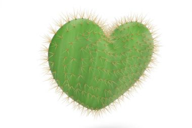 İnciri cactus.3d resimde bir kalp şeklinde.