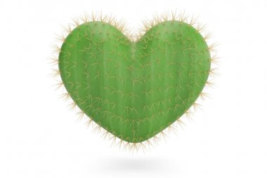 İnciri cactus.3d resimde bir kalp şeklinde.