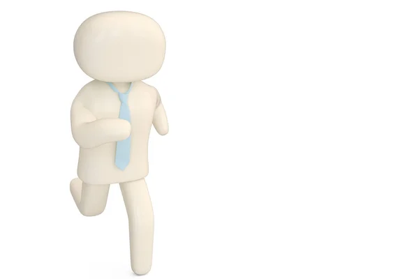 Um personagem humano executado em fundo branco ilustração 3d . — Fotografia de Stock