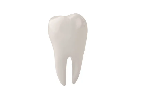 Чистый зуб на белом фоне 3D иллюстрация . — стоковое фото