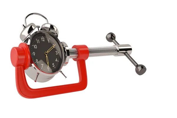 Reloj despertador en G clip creativo concepto 3D ilustración — Foto de Stock