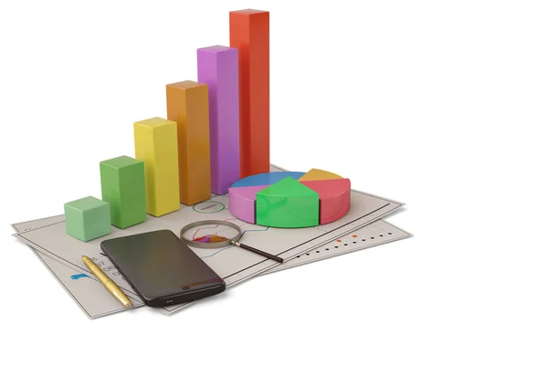 Negocios análisis financiero concepto negocio gráfico gráfico circular a —  Fotos de Stock