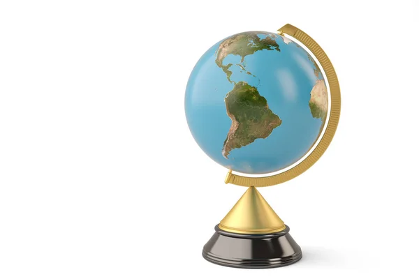 A world globe on white background 3d illustration. — Stock Photo, Image