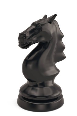 Satranç parçaları şövalye üzerinde beyaz background.3d illüstrasyon.