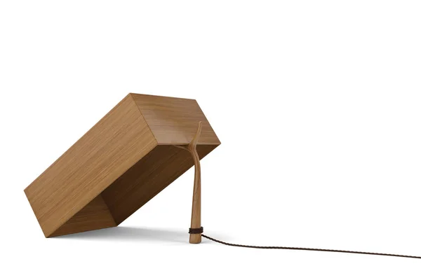 Wood box trap on white background.3D illustration. — Stock Photo, Image