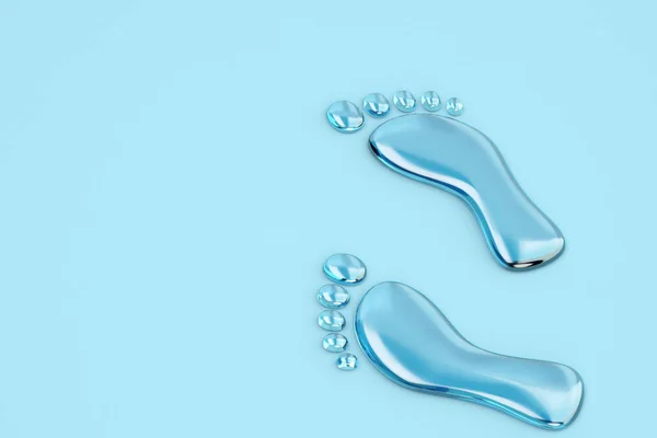 A víz alkotó egy lábnyom-3D-s illusztráció. — Stock Fotó