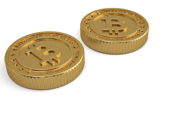 골든 bitcoin 암호화 디지털 통화 동전 3d illustrati — 스톡 사진