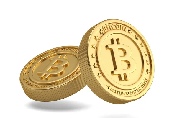 골든 bitcoin 암호화 디지털 통화 동전 3d illustrati — 스톡 사진