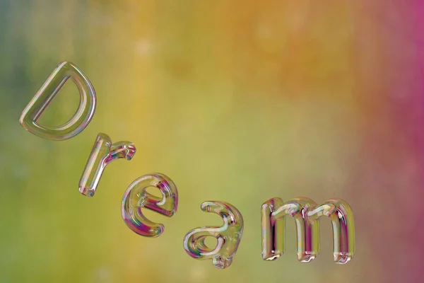 Deeam bubble op kleurrijke achtergrond. 3D illustratie. — Stockfoto