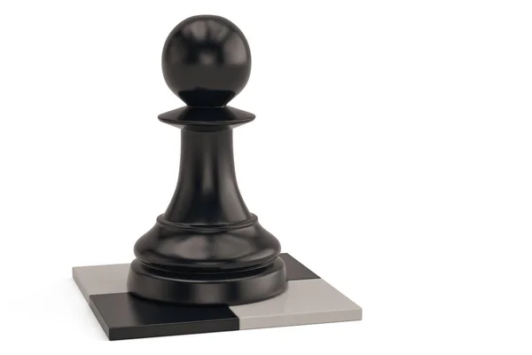 Il pedone scacchi pezzo sulla scacchiera. Illustrazione 3D . — Foto Stock