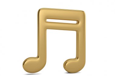 Altın müzik note.3d illüstrasyon.