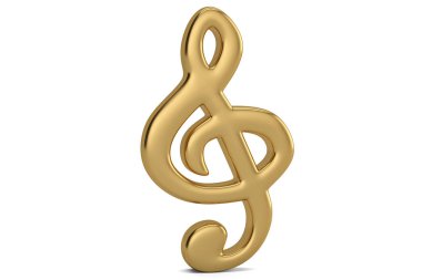Altın müzik note.3d illüstrasyon.