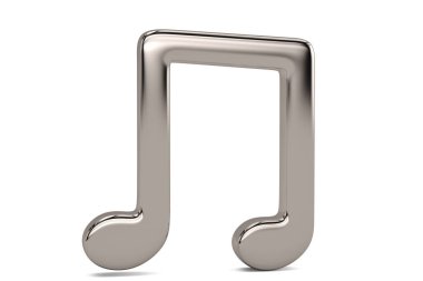 Çelik müzik note.3d illüstrasyon.
