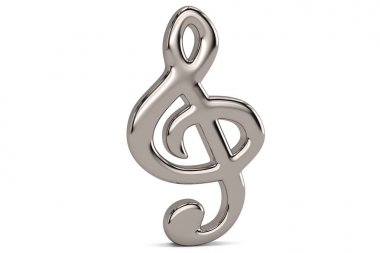 Çelik müzik note.3d illüstrasyon.