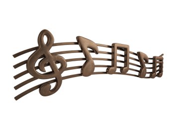 Bakır müzik notes.3d illüstrasyon.