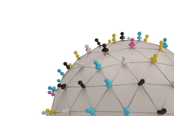 Πολύχρωμο προσώπων wireframe πολυγωνικό ball.3d εικονογράφηση — Φωτογραφία Αρχείου
