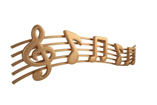 Copper music notes.Illustration 3D . — Photo